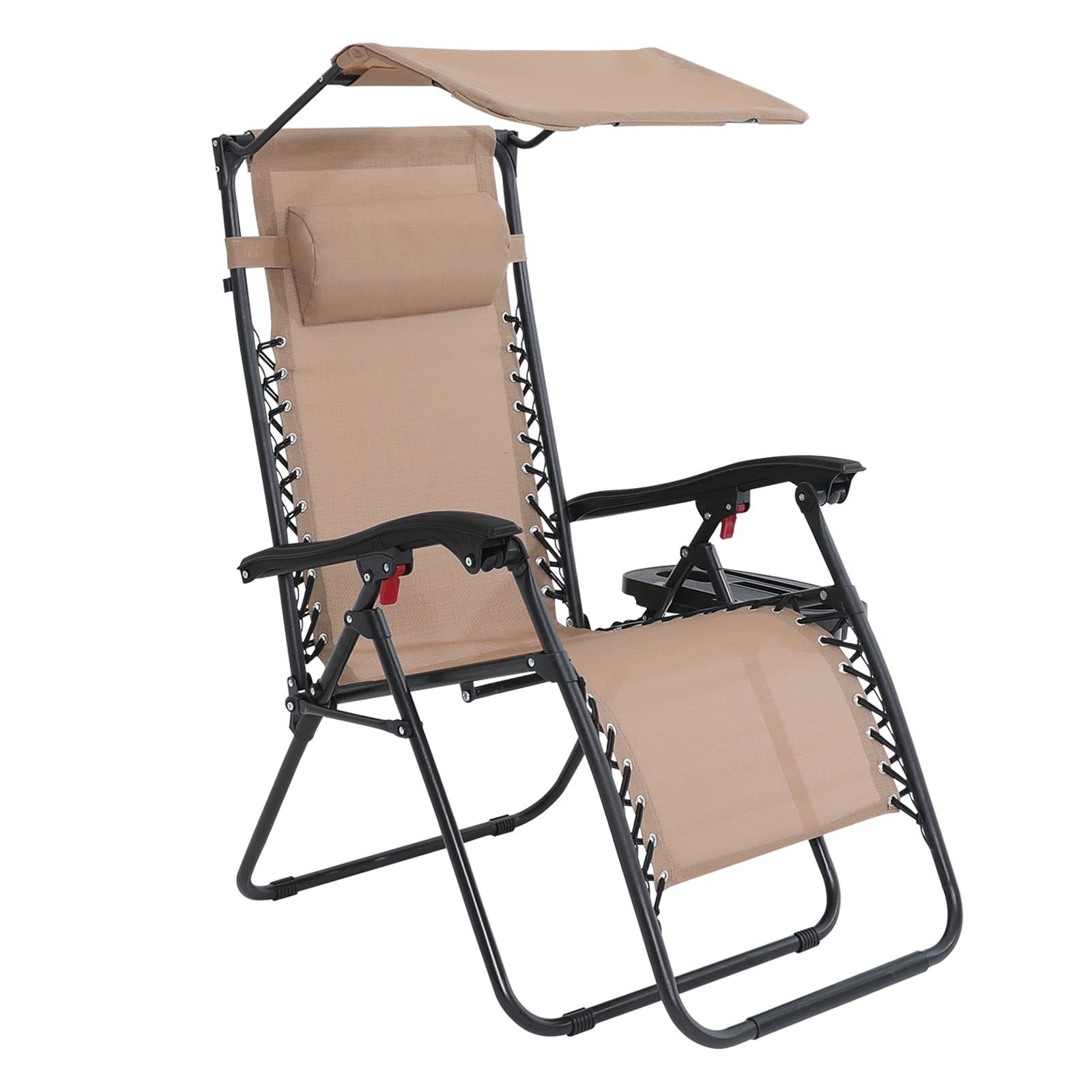 Wholesale factory luxury beach lounge chair outdoor lightweight garden folding metal beach zero gravity chair with sunshade