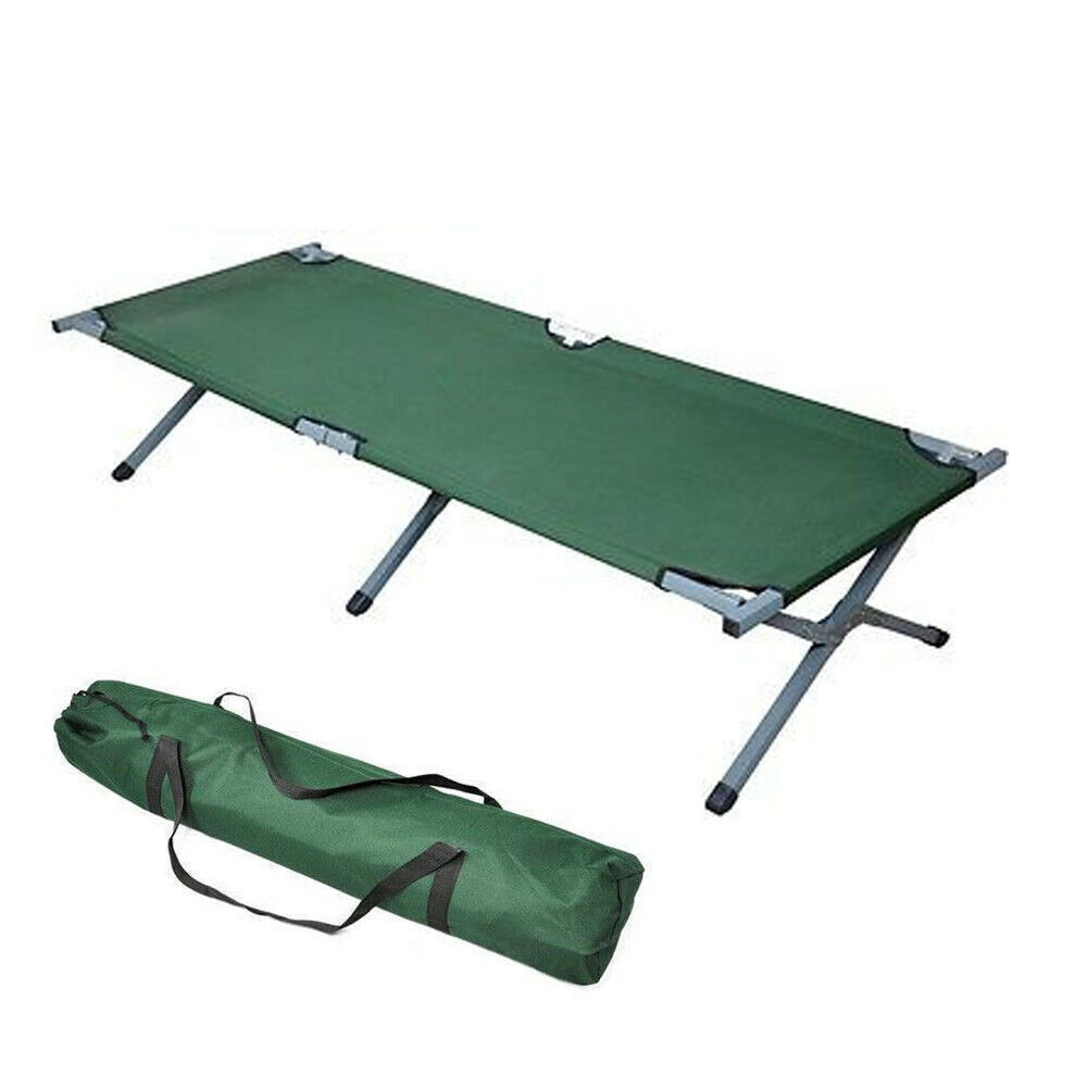 Customizable Outdoor aluminium single lightweight camping beds 600D double outdoor portable folding bed For adults