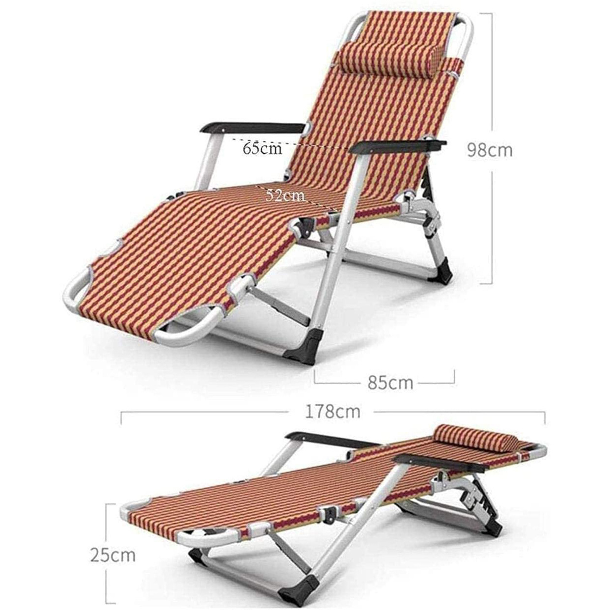 Deck Chair Sun Loungers For Garden, Lawn Swimming Pool Side Adjustable Portable Folding Sun Lounger Chair For Rocking Chair