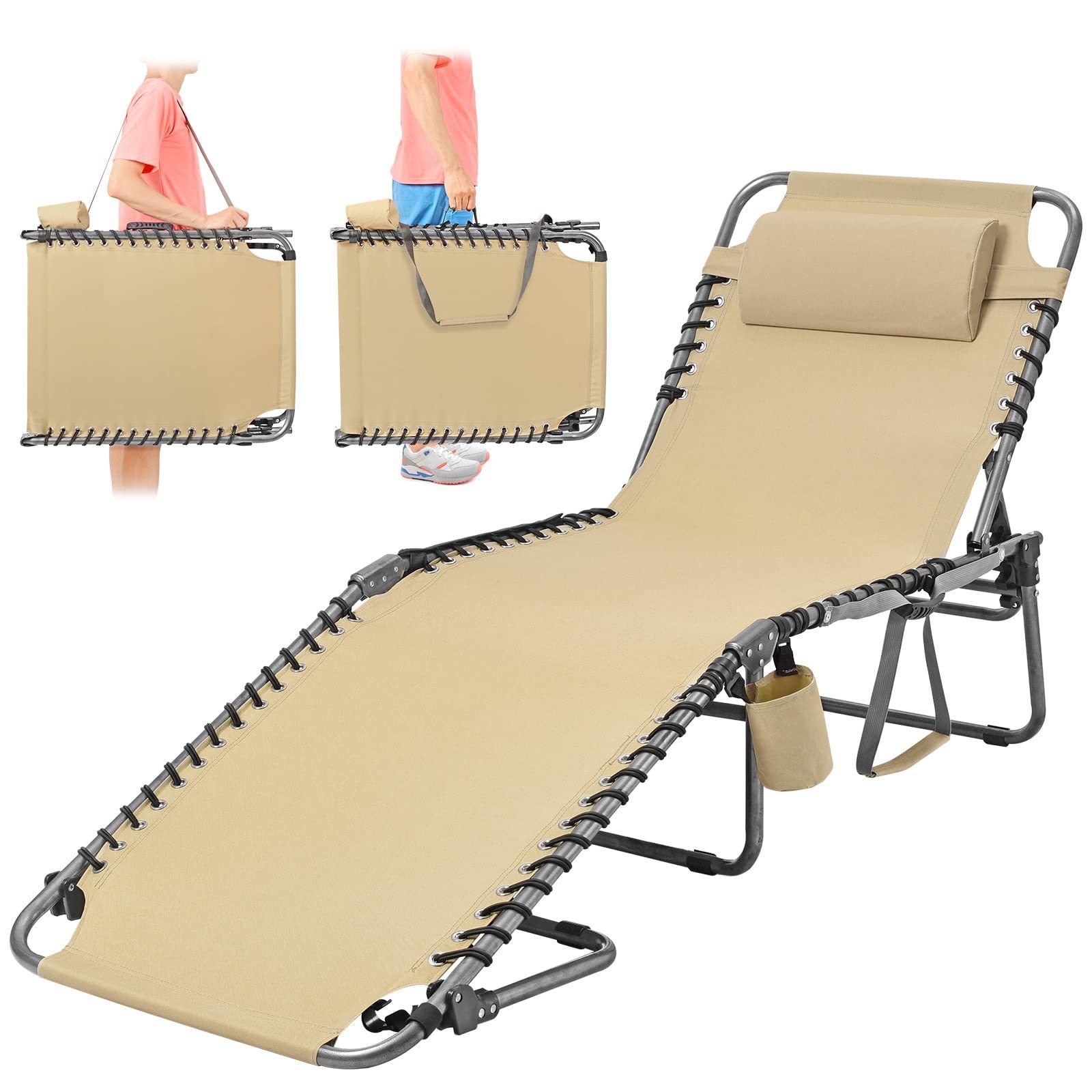 Custom Modern Summer Hotel Outdoor Pool Oxford Cloth Aluminum Folding Portable Sun Chaise Lounge