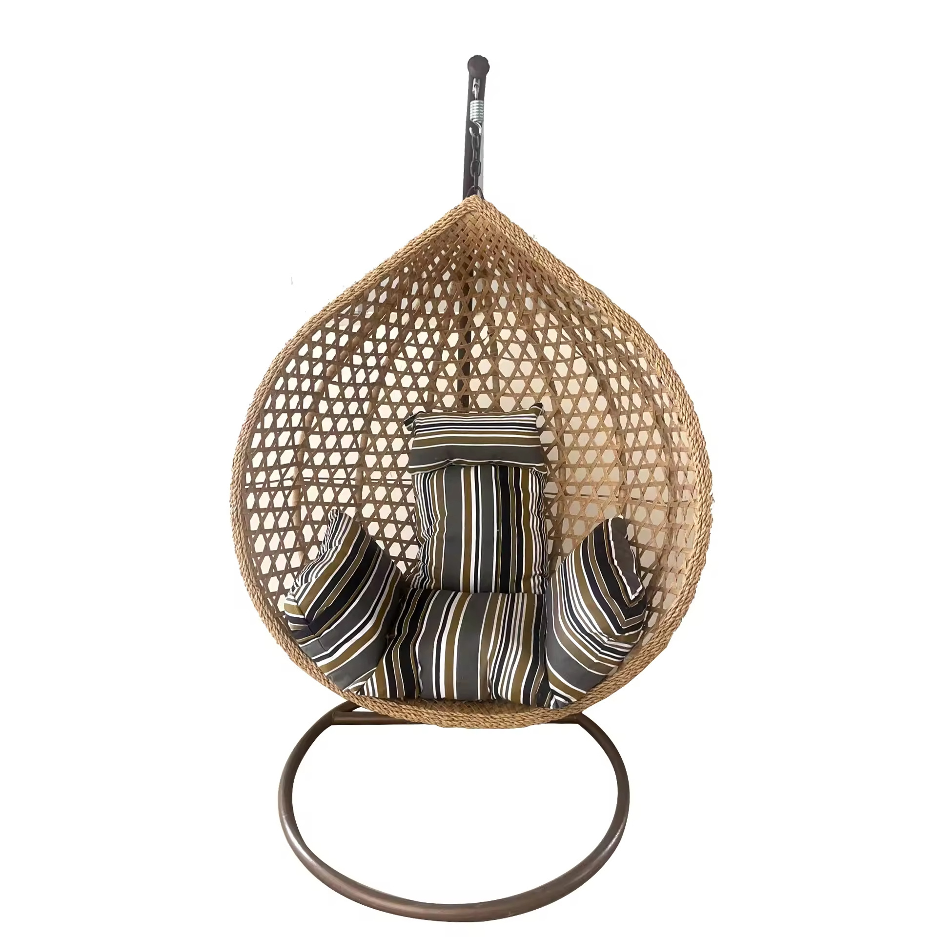 Hanging Egg Chair with Stand, Egg Swing Hammock Chair with Stand, Indoor Outdoor Wicker Egg Chair with Cushion Headrest