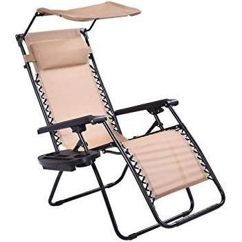 Wholesale factory luxury beach lounge chair outdoor lightweight garden folding metal beach zero gravity chair with sunshade