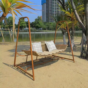 Garden Wicker Seat Outdoor Swing Hammock Patio Leisure Metal Rocking Chair Furniture Indoor Hanging Rattan Chair Modern