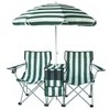 Custom outdoor folding two seater camping double beach lover chairs lightweight foldable modern umbrella chairs with cup holder