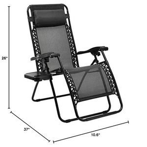 Wholesale Designer Outdoor Garden Ergonomic Lightweight Portable Folding Metal Gravity Reclining Lounge Chair