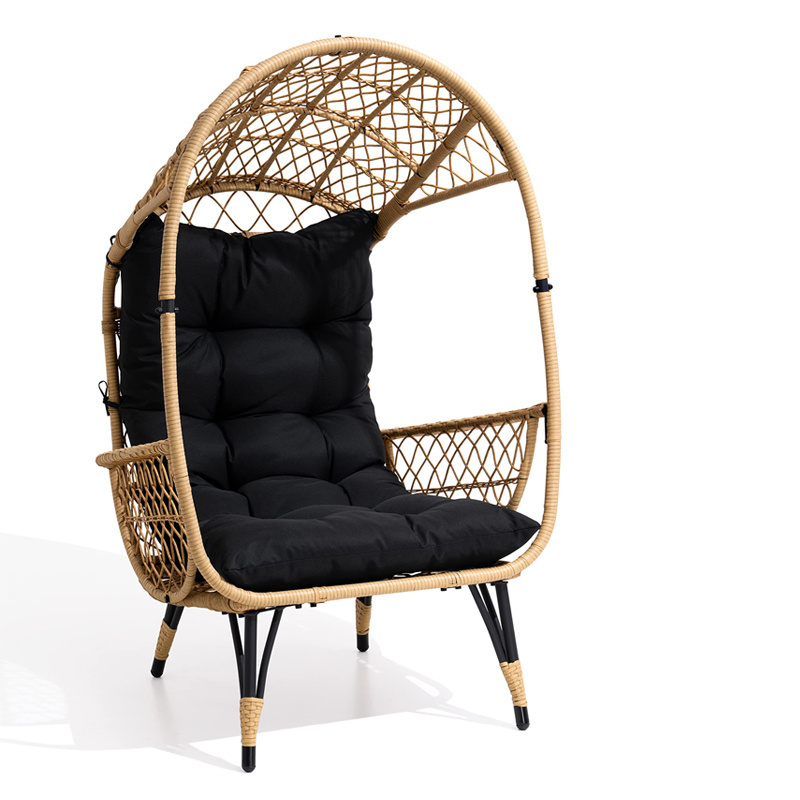 Outdoor furniture balcony courtyard garden sofa iron frame woven rattan indoor round bird nest sofa chair