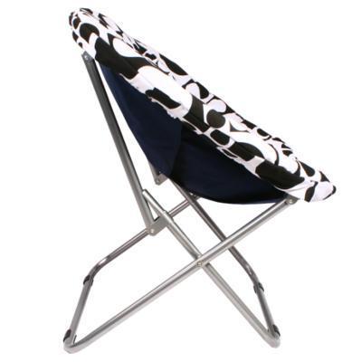 Wholesale nordic adjustable Indoor oversize foldable lazy sofa padded round moon chair folding camping picnic chairs