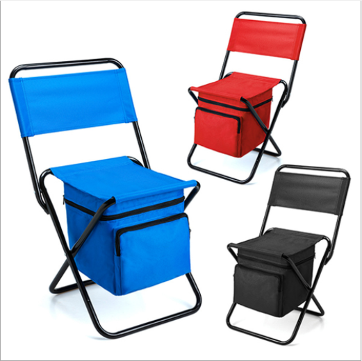 Lightweight customizable portable folding fishing picnic chair outdoor foldable aluminum backpack camping chairs with ice bag