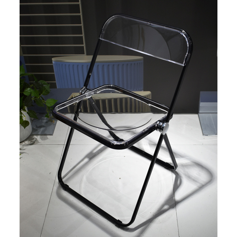 Wholesale Acrylic Transparent Portable Lightweight Plastic Wedding and Event Dining Room Folding Chair