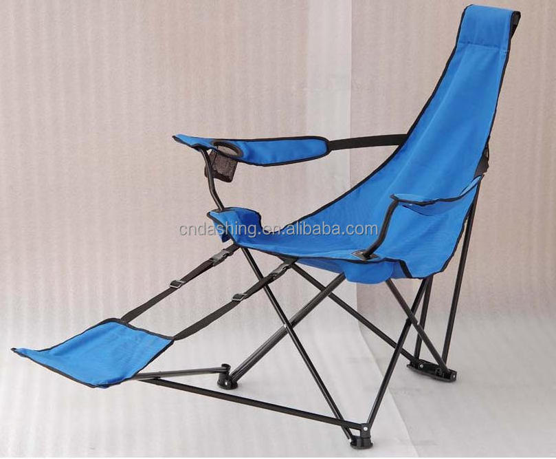 Comfortable reclining folding armrest camping chair high quality foldable fishing chairs with footrest cup holder