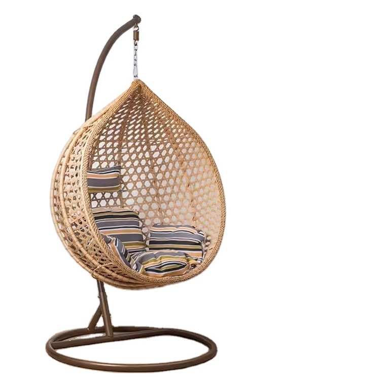 Hanging Egg Chair with Stand, Egg Swing Hammock Chair with Stand, Indoor Outdoor Wicker Egg Chair with Cushion Headrest