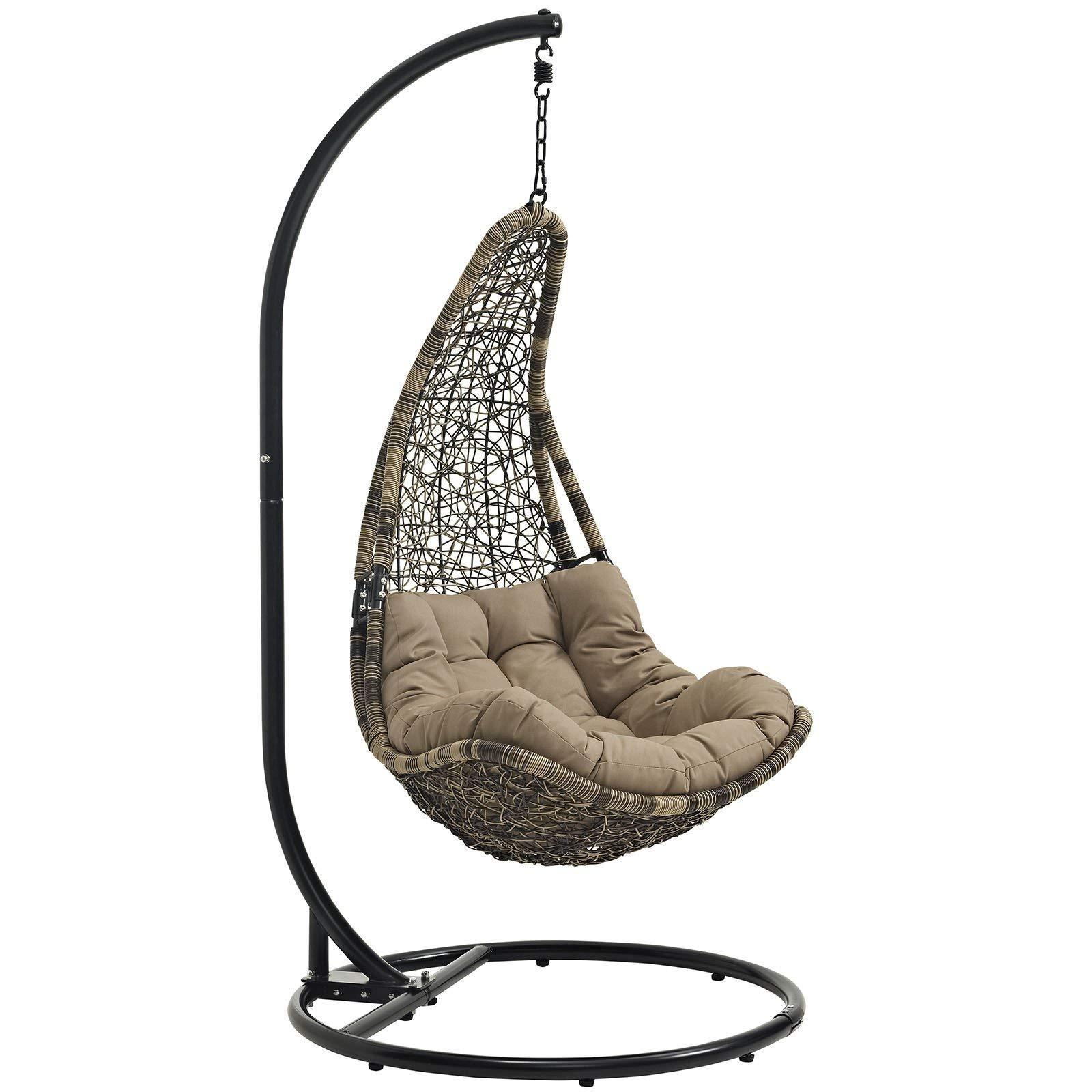 Wholesale High Quality Outdoor Modern Patio Detachable Hanging Rattan Swing Chair with Stand