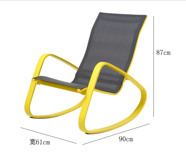 OEM Comfortable floor modern nordic rocking chair outdoor zero gravity aluminum lazy lounge chairs