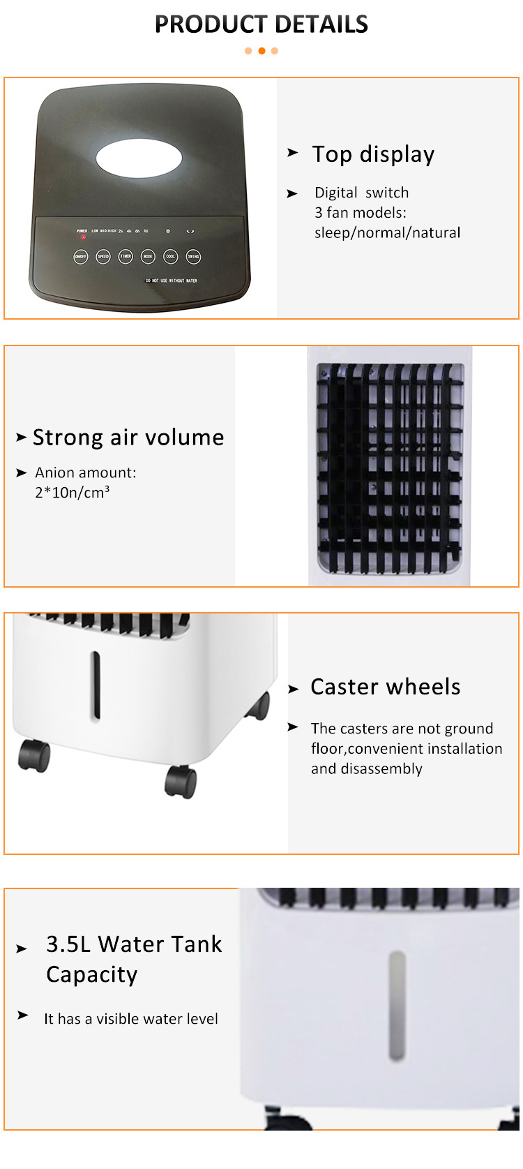 220v 60w remote control floor standing air conditioner personal desert evaporative air cooler