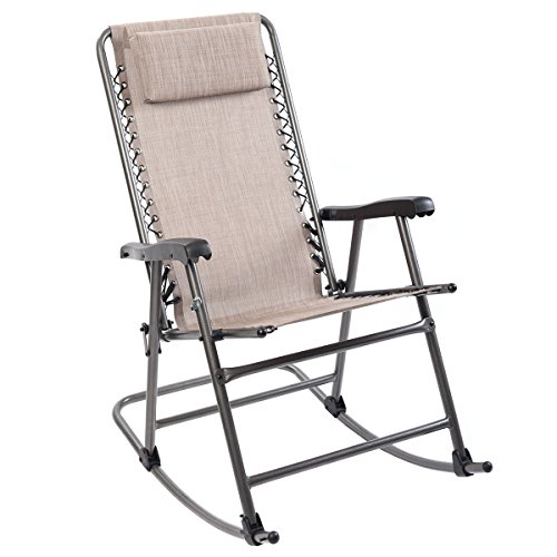 Hot Sale Garden Chair Modern Sling Fabric Folding Outdoor Rocking Chair