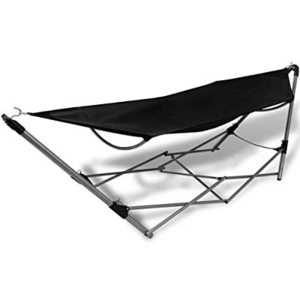 OEYTREE Outdoor Foldable Portable Hammock Adjustable Footrest Foot Rest Hammock Patio Garden Beach Canvas Folding Hammock Bed wi