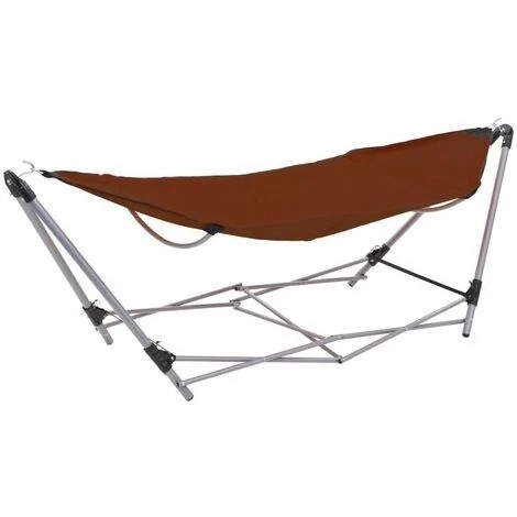 OEYTREE Outdoor Foldable Portable Hammock Adjustable Footrest Foot Rest Hammock Patio Garden Beach Canvas Folding Hammock Bed wi