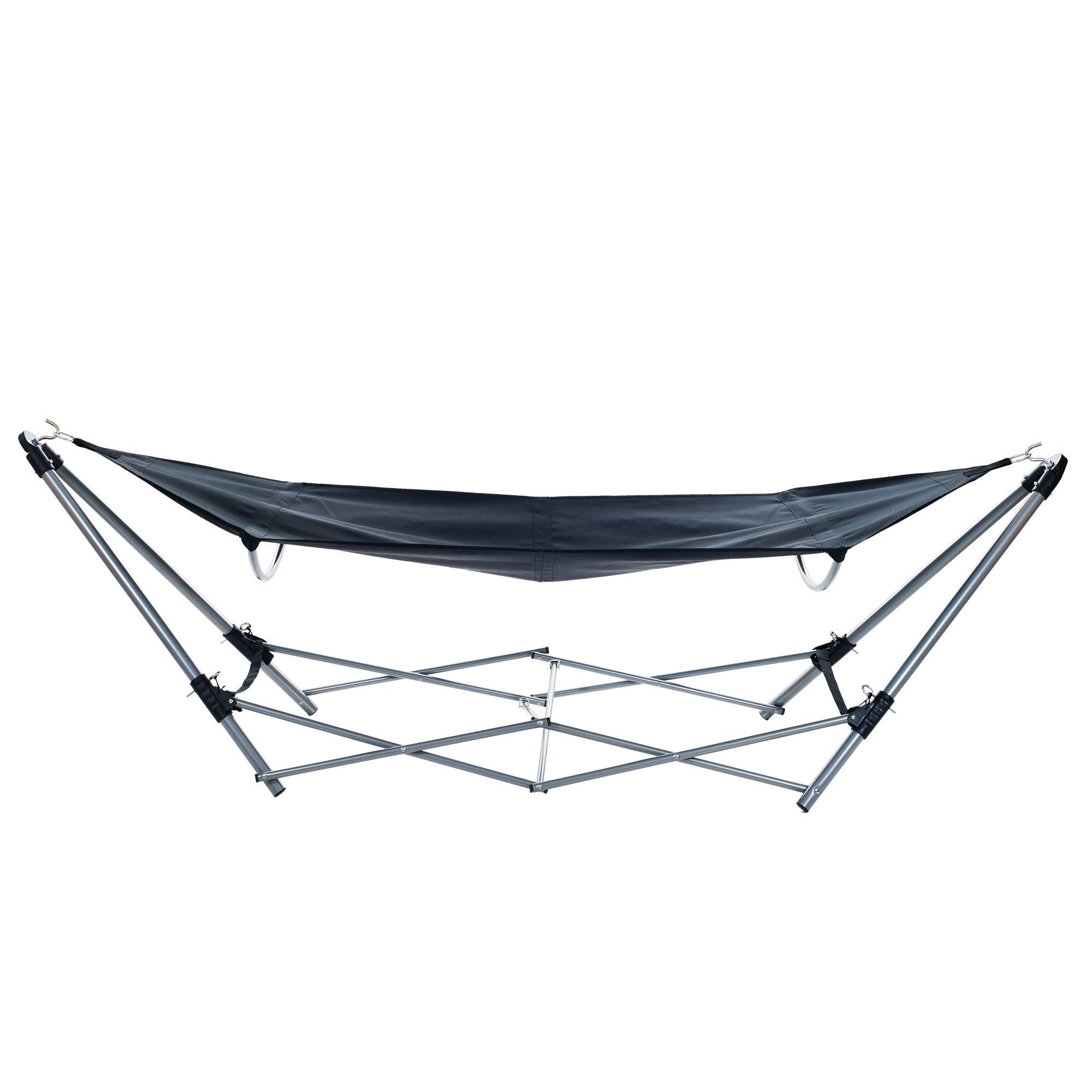 OEYTREE Outdoor Foldable Portable Hammock Adjustable Footrest Foot Rest Hammock Patio Garden Beach Canvas Folding Hammock Bed wi