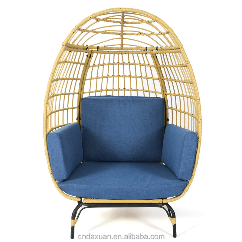 Outdoor Furniture Factory Price Wholesale Rattan Hanging Egg Chair with Stand Garden Rattan Hanging Egg Chair Bird Nest