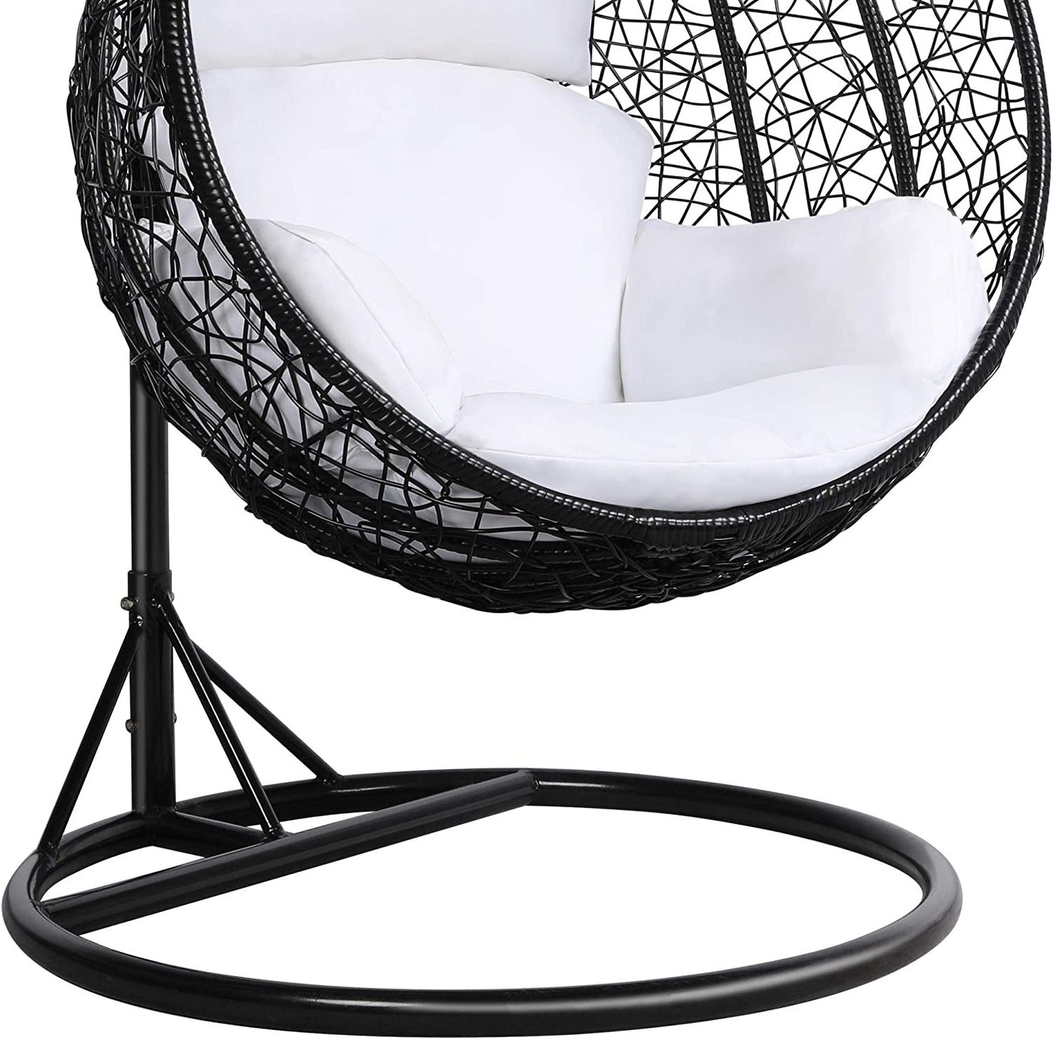 Indoor Outdoor Patio Porch Lounge Swing Hanging Egg Chair with Cushion and Cover