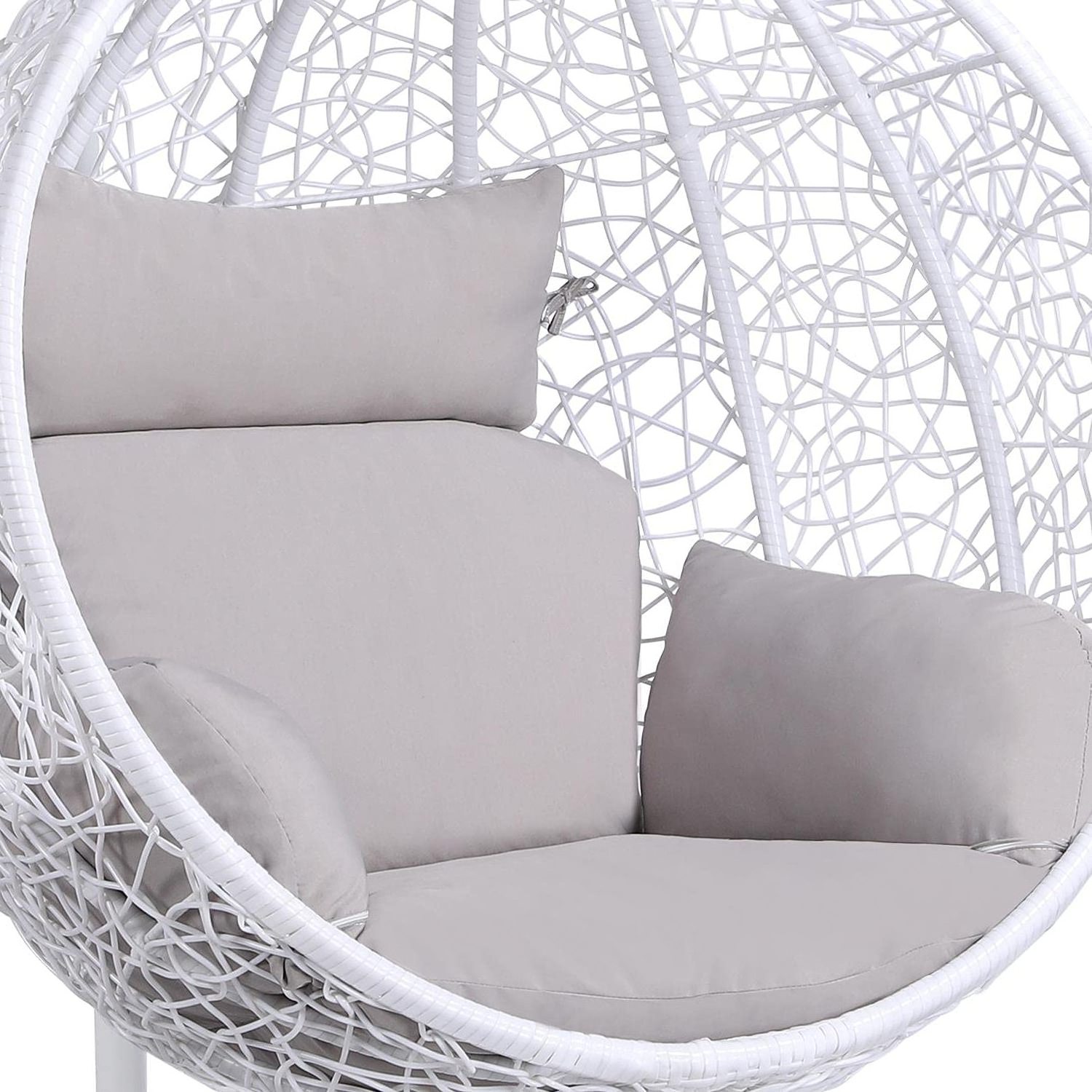 Swing Egg Chair for Indoor Outdoor Patio Porch Bedroom Wicker Rattan Hammock Chair 330lbs capacity UV Resistant Aluminum Frame