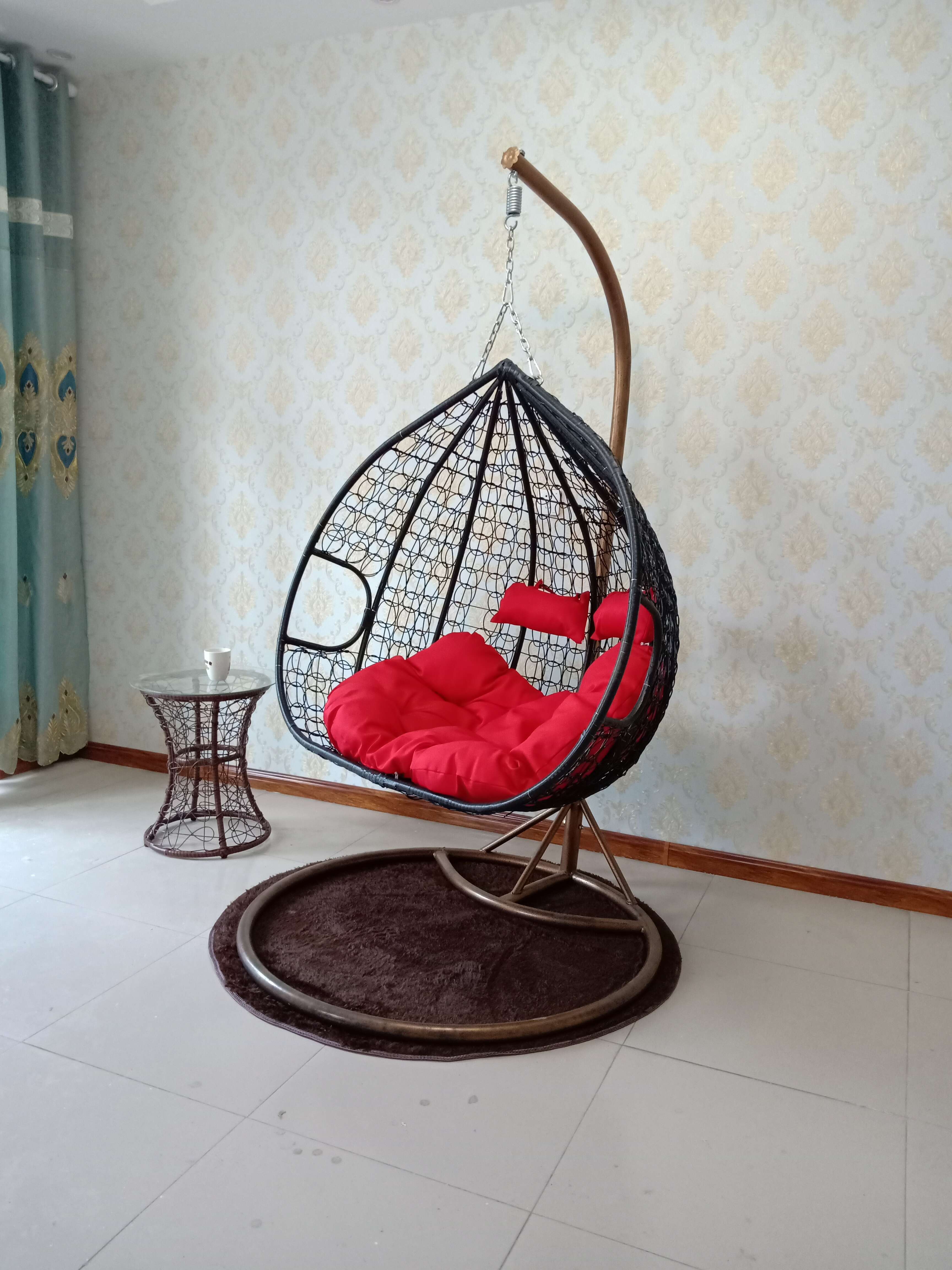 hot sale Patio Single Seat Garden Rattan Swings Hanging Egg Chair with Stand