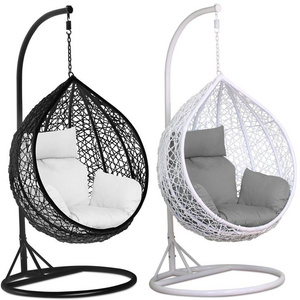 hot sale Patio Single Seat Garden Rattan Swings Hanging Egg Chair with Stand