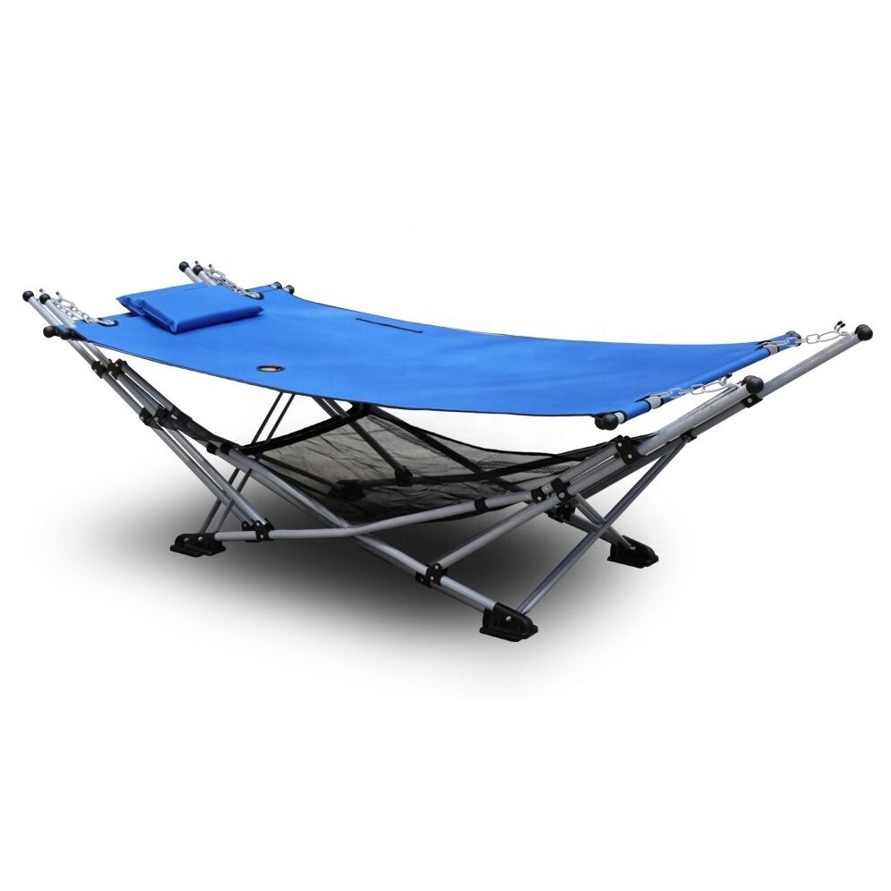 2021 hot sale Outdoor Garden  Steel Frame Stand Folding Camping Hammock Chair