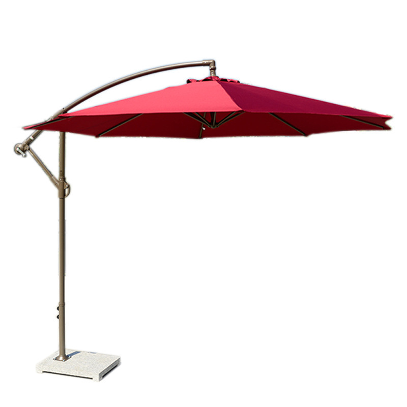 Oeytree  Solar Led Lighted Sun Shade Market Umbrella With Hanging Cover Windproof and Waterproof Garden Cantilever