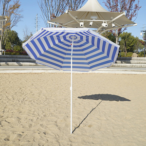 Oeytree Outdoor Sun Protection Steel Frame Umbrella Portable Stripe Beach Umbrella