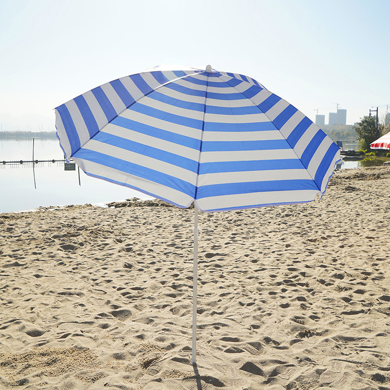 Oeytree Outdoor Sun Protection Steel Frame Umbrella Portable Stripe Beach Umbrella