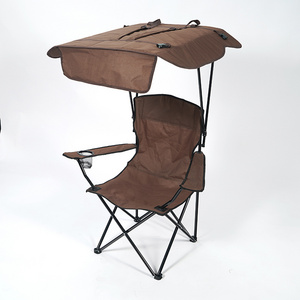 Oeytree customized  Outdoor portable folding chair 600D Oxford folding beach chair Fishing lounge chair with canopy and umbrella