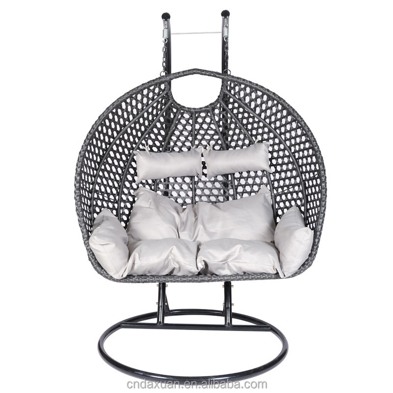 Hot Selling Factory Price Hanging Chair with Round Steel Frame Stand Rattan Modern Hanging Egg Garden Rattan Swing Chair