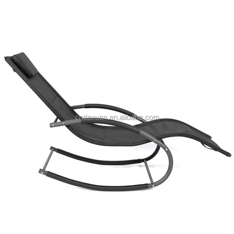 Outdoor garden swing chair Comfortable Steel Tube Frame Sling Fabric rocking Chair