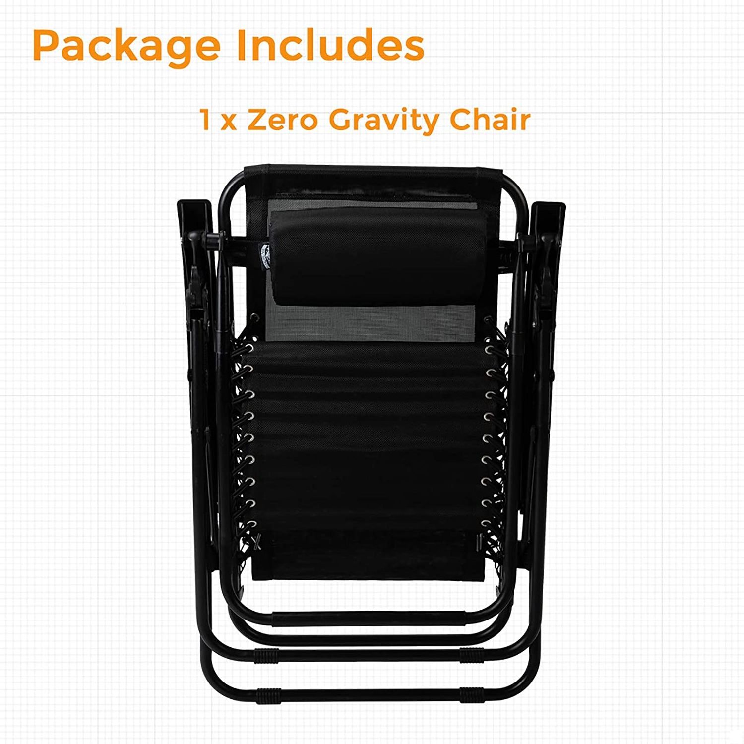 Outdoor Stainless Steel Portable Folding Lounge Beach Camping Chair Zero Gravity Chair with Removable Headrest