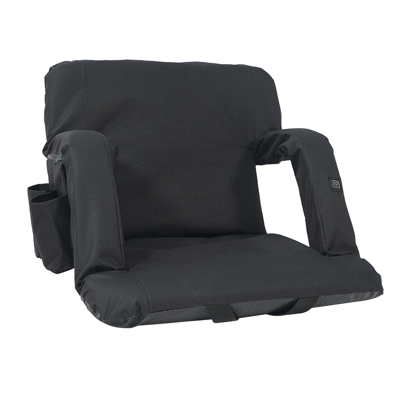 Outdoor Folding Stadium Chair With Back Support And Thick Upholstered Bleacher Seat With Armrests