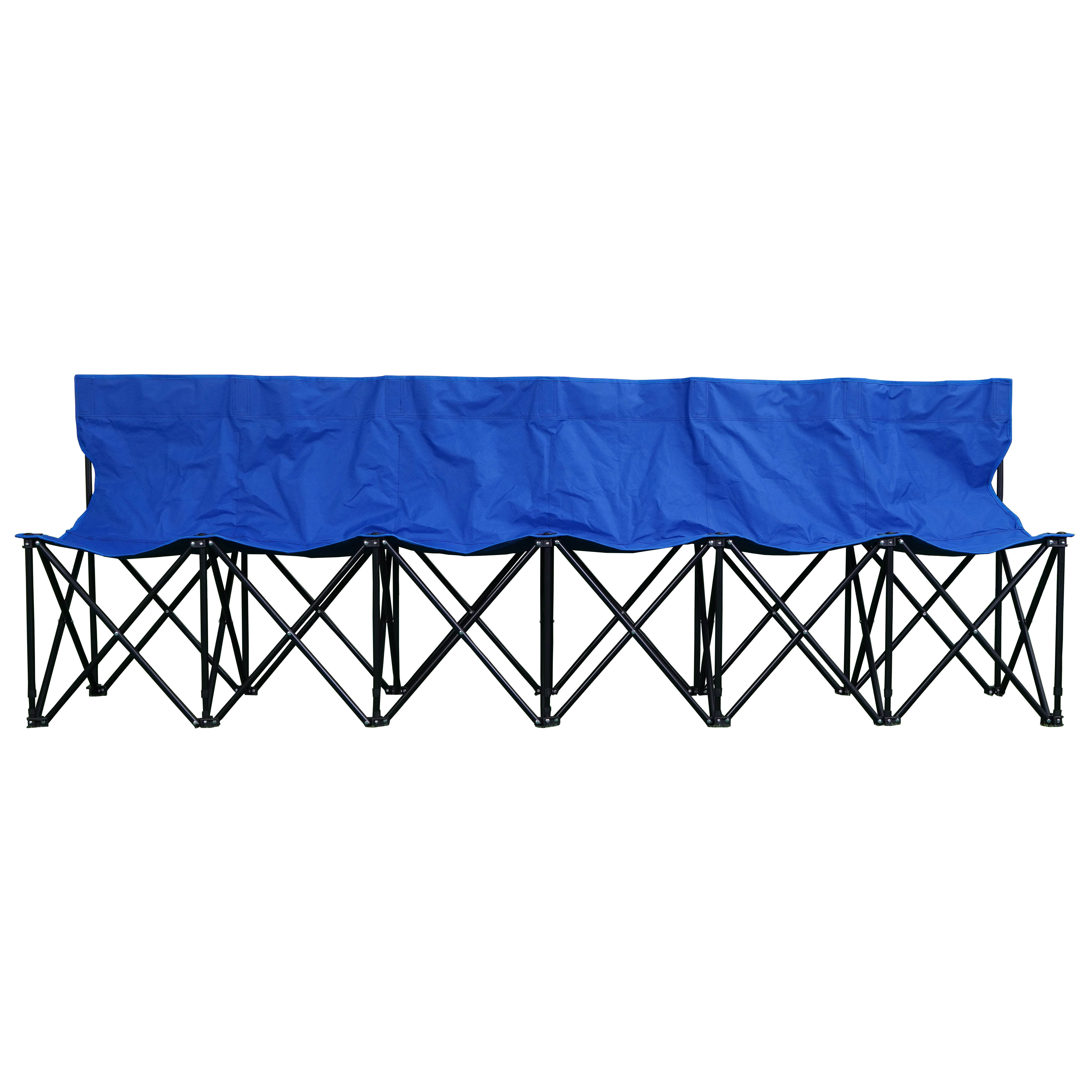 Oeytree Portable 6 Seat Team Sports Sideline Bench with Back and Carry Bag for Sports Team Camping Folding Bench Chairs