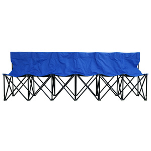 Oeytree Portable 6 Seat Team Sports Sideline Bench with Back and Carry Bag for Sports Team Camping Folding Bench Chairs