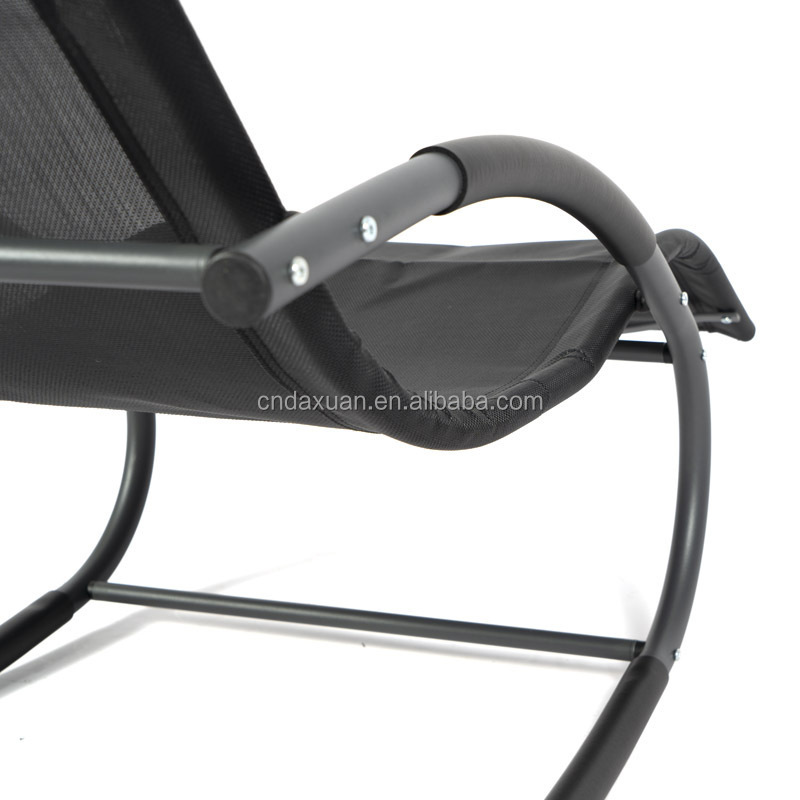 Outdoor garden swing chair Comfortable Steel Tube Frame Sling Fabric rocking Chair