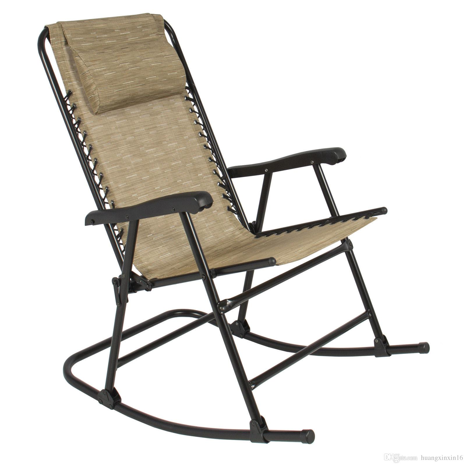 Hot Sale Garden Chair Modern Sling Fabric Folding Outdoor Rocking Chair