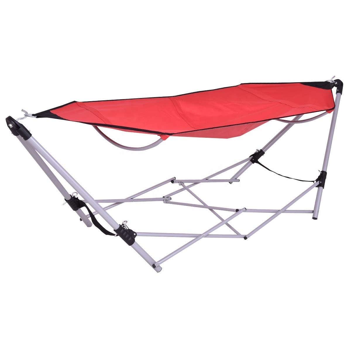 Use for Outdoor Garden and Patio Steel Frame Stand & Luxury Portable Folding Hammock