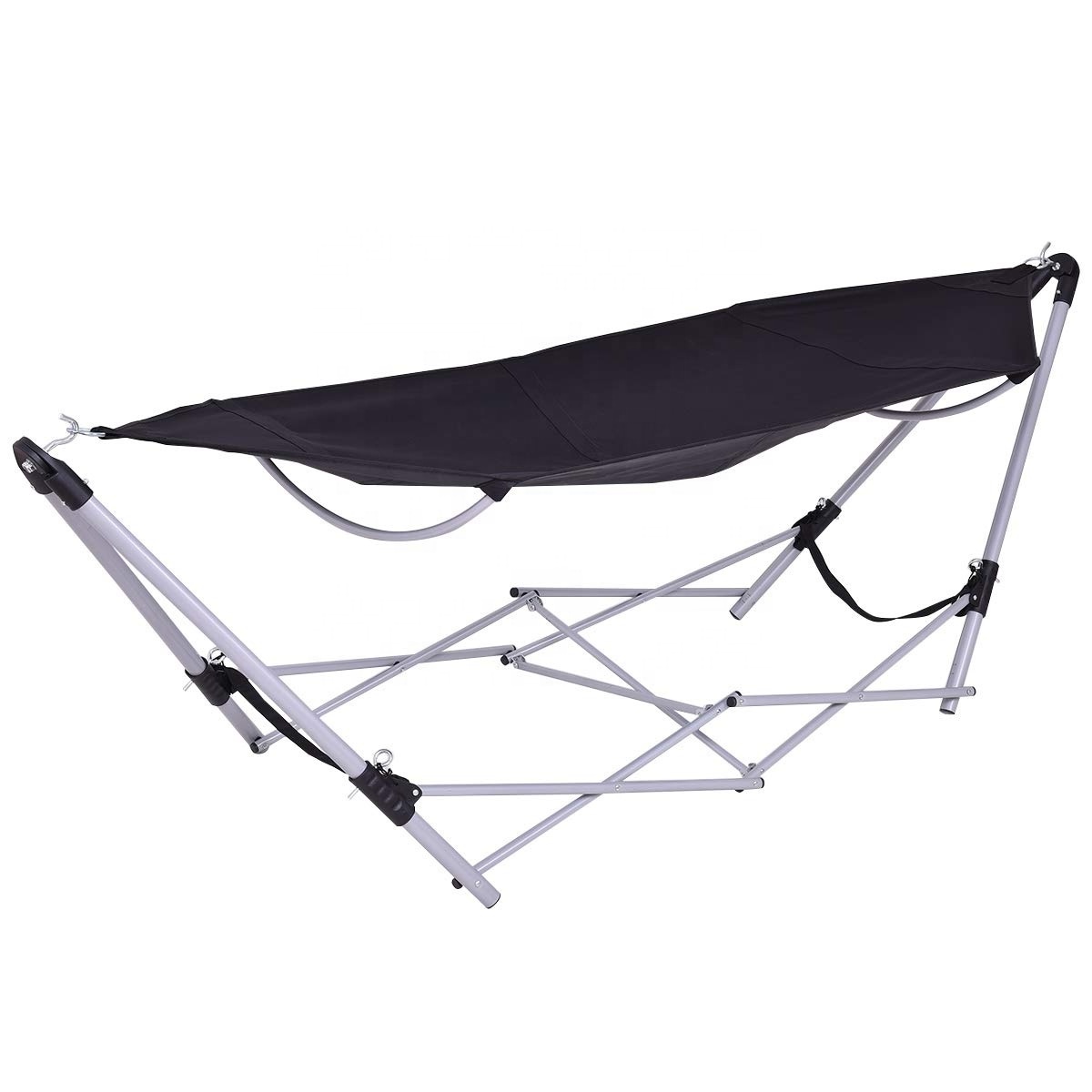 Use for Outdoor Garden and Patio Steel Frame Stand & Luxury Portable Folding Hammock