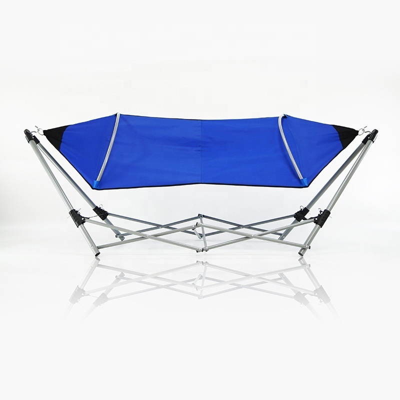 Use for Outdoor Garden and Patio Steel Frame Stand & Luxury Portable Folding Hammock