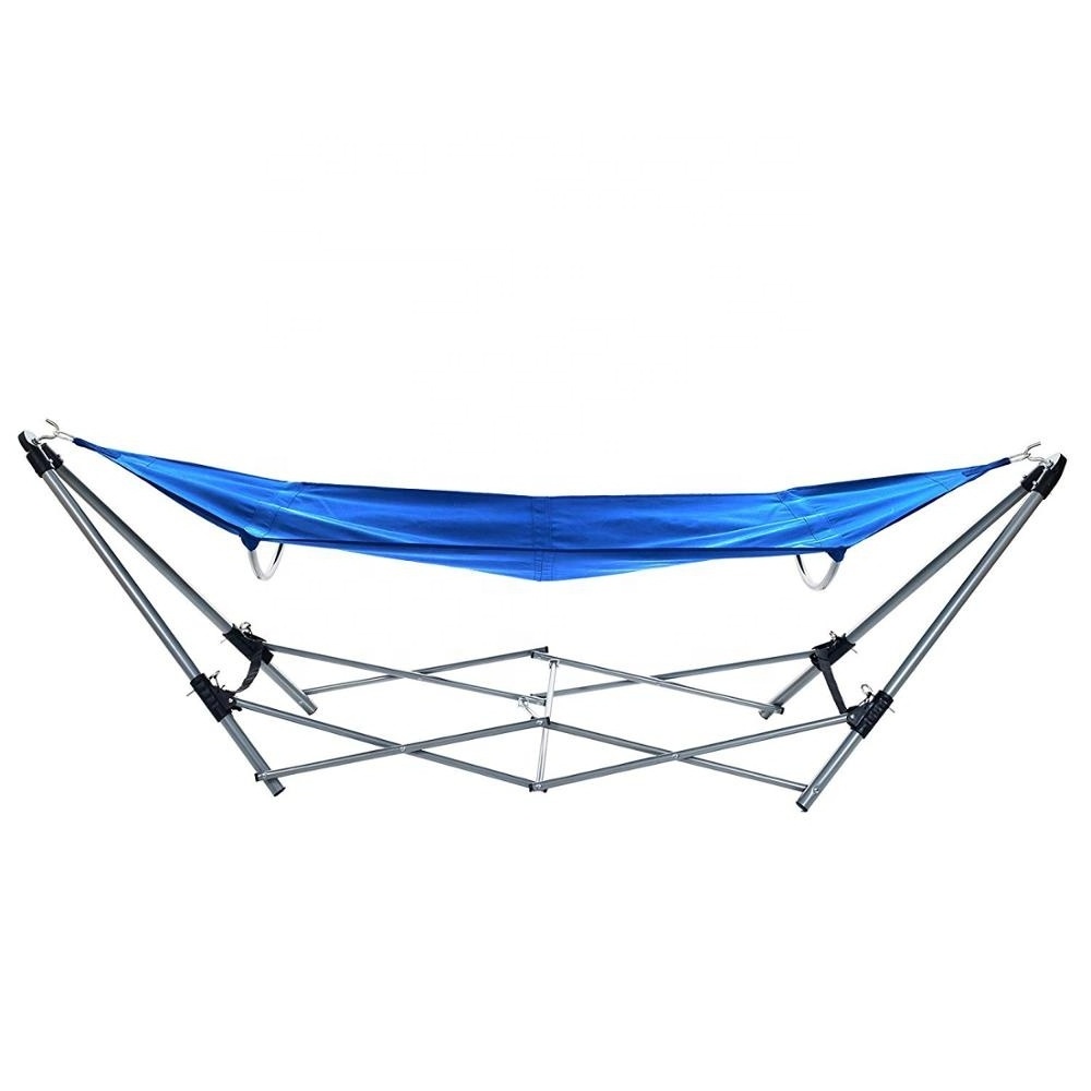 Outdoor Garden and Patio Steel Frame Stand & Luxury Portable Folding Camping Hammock Chair