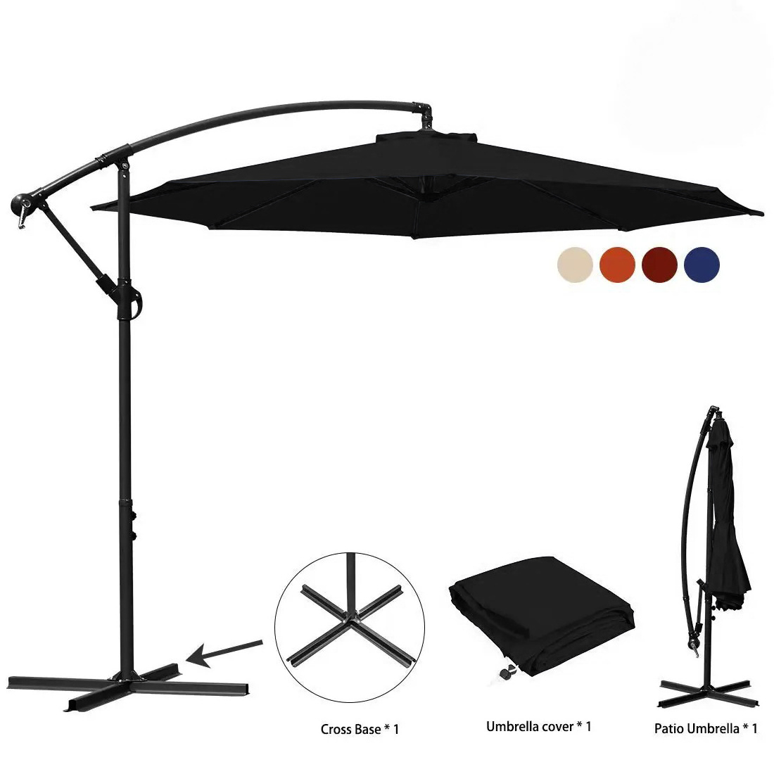 Oeytree  Garden Patio Outdoor  Beach Steel  Pole Hanging  Umbrella