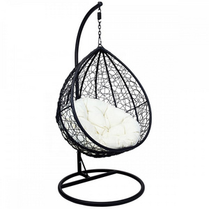 High Quality swing egg swing chair hanging rattan  with stand Indoor Outdoor chair Aluminum Frame 350 lbs Capacity