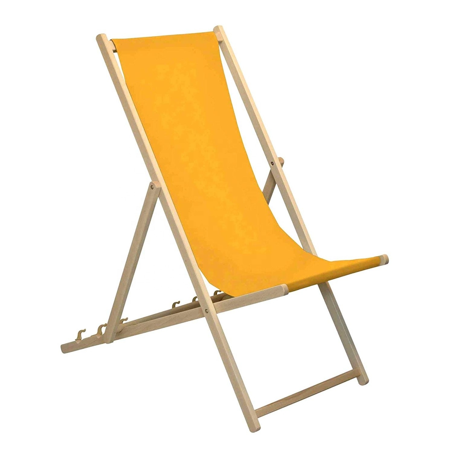 Sunshine hardwood folding polyester beach chair sun lounge deck chair