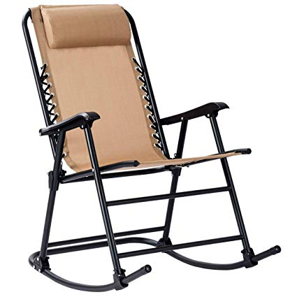 Hot Sale Garden Chair Modern Sling Fabric Folding Outdoor Rocking Chair