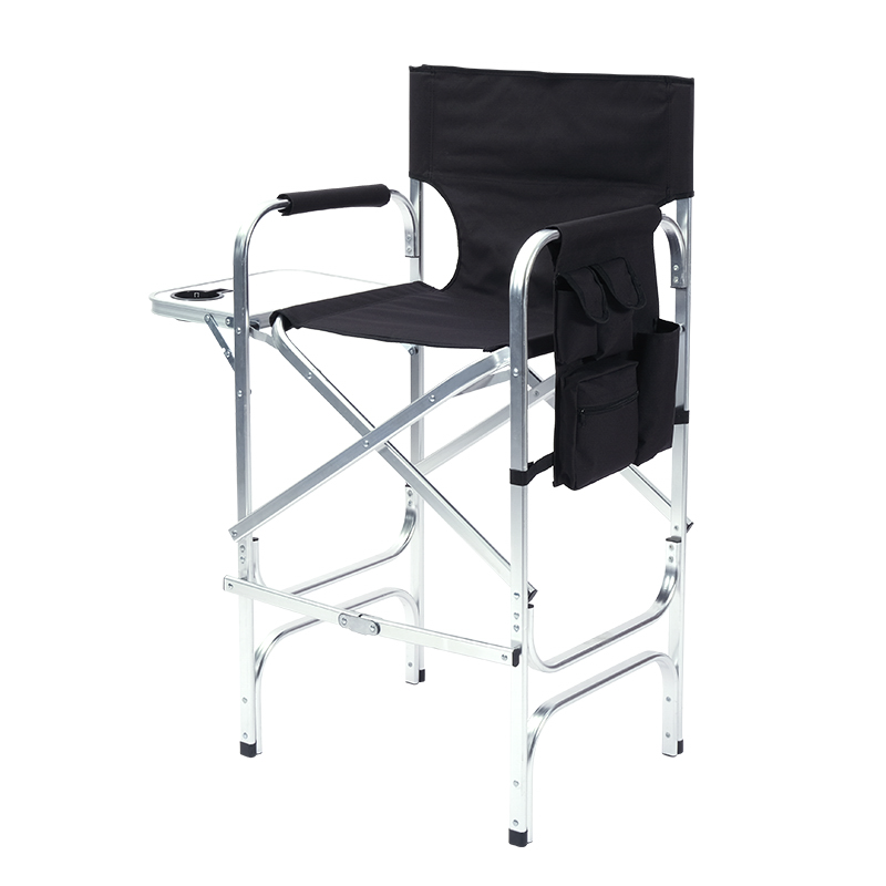 OEYTREE Aluminum frame Portable Director Chair Lightweight Folding Camp sports Tall Director Chairs with side table