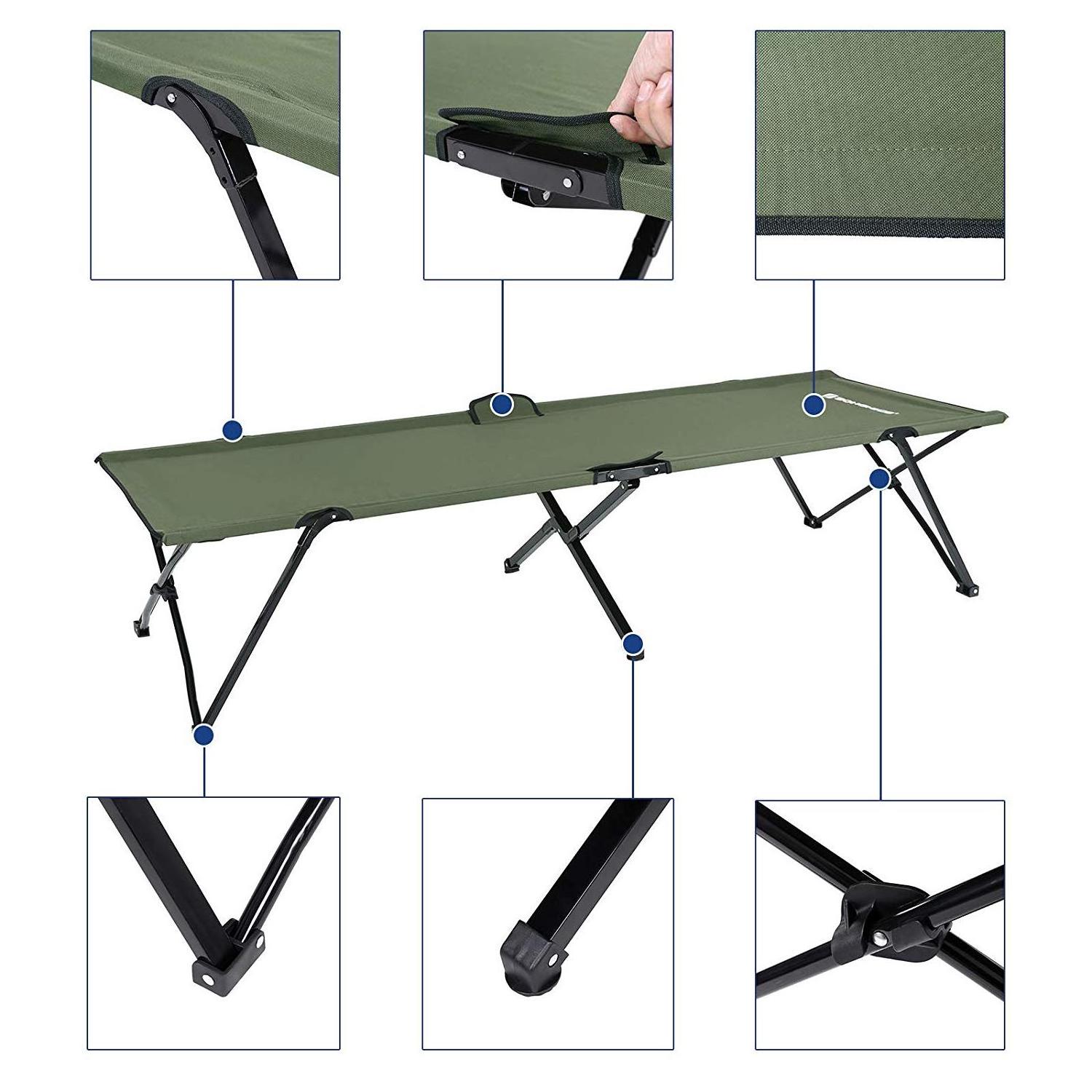 Ultralight Compact Folding Camping bed single cot 600D carrying bag Adult Lounge Luxury Sleeping Camping Bed